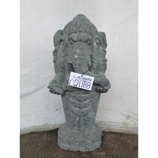 Statue sculpture en pierre naturelle ganesh debout 60 cm