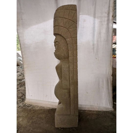 Statue tiki polynesien rambut en pierre volcanique 1.50 m