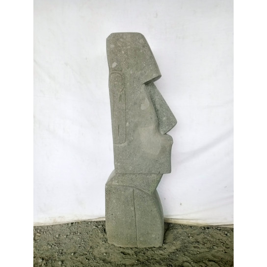 Statue visage allongé moaï 100 cm