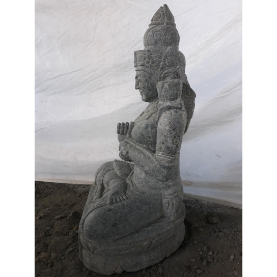 Statue zen déesse dewi jardin zen position chakra 80 cm