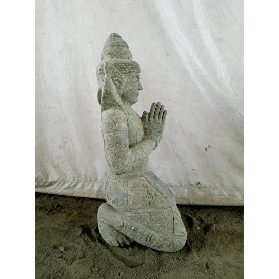 Statue zen en pierre bouddha teppanom 60cm