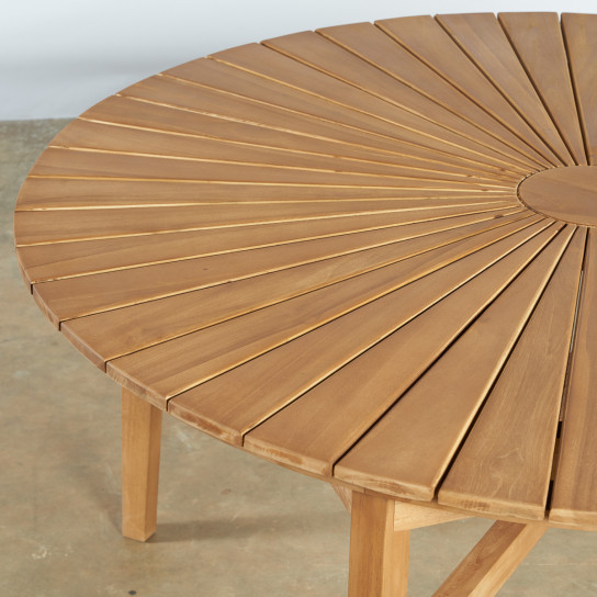 Table de jardin ronde en teck 150 cm Roxan