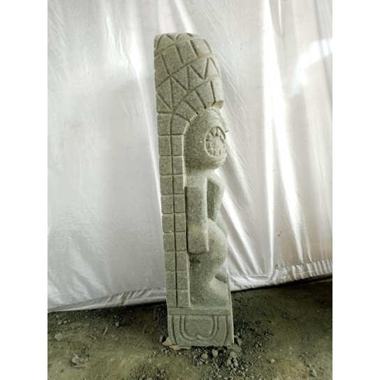 Tiki polynesien statue en pierre volcanique 1m