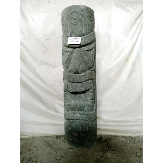 Tiki statue en pierre volcanique zen jardin 1m