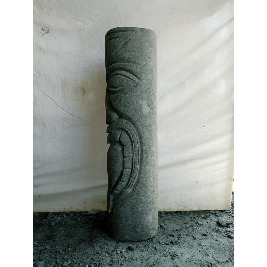 Tiki totem statue en pierre jardin 1m