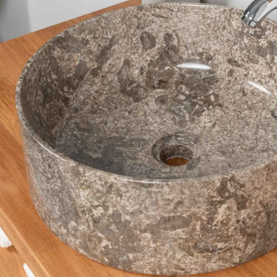Vasque à poser en marbre pour salle de bain Ulysse 40 gris