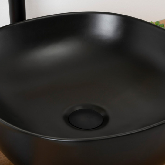 Vasque en céramique noir Phébie 43cm