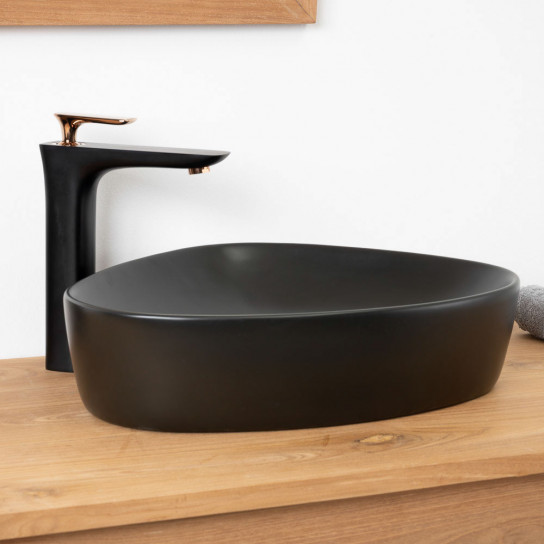 Vasque en céramique noir Tanga 50cm