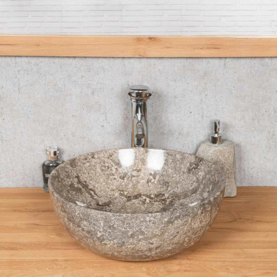 Vasque en marbre à poser Léa gris 40 cm