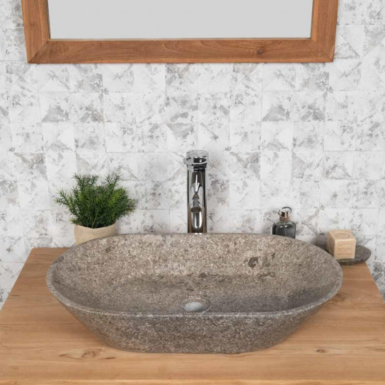 Vasque salle de bain à poser Eve gris 60cm