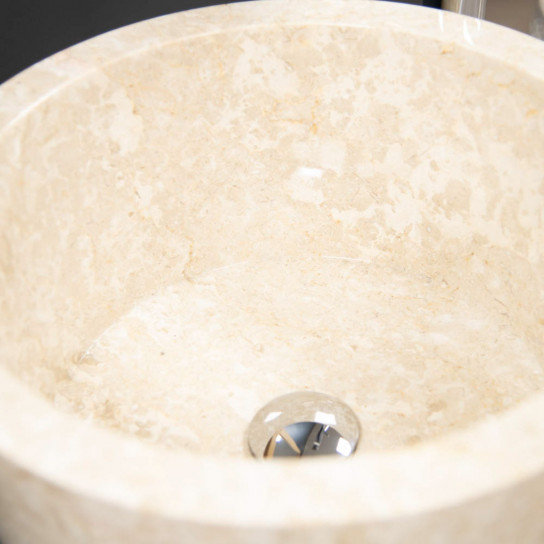 Vasque sur pied conique en marbre Florence crème