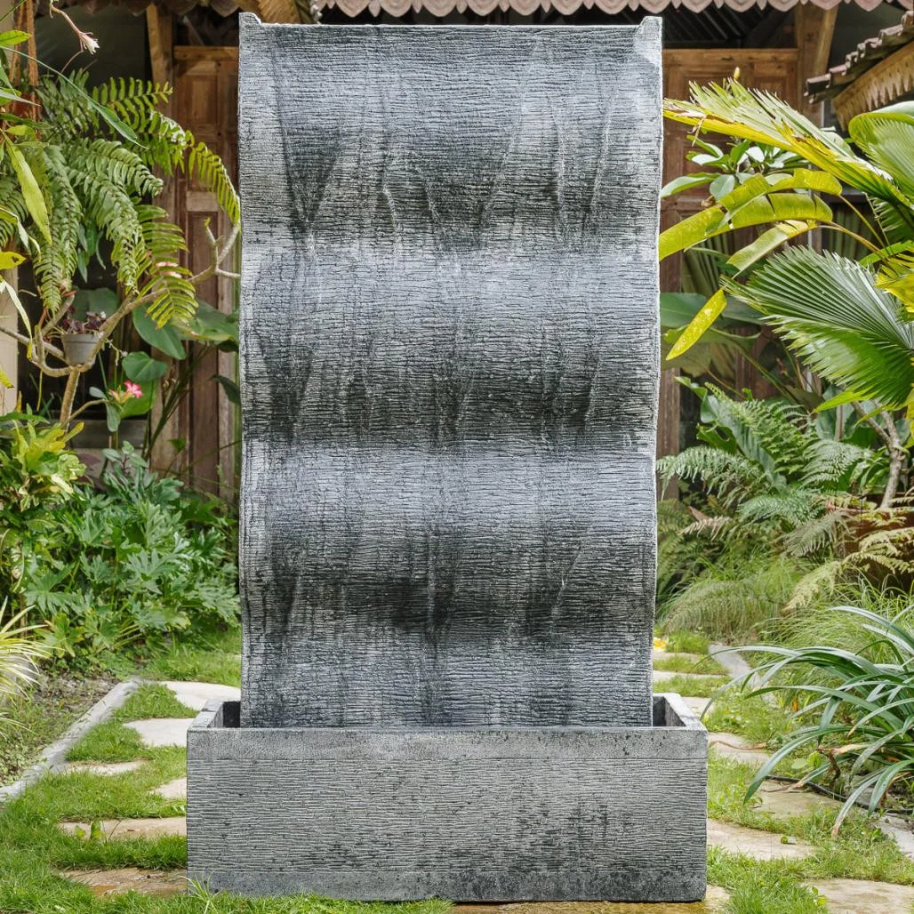 mur d'eau contemporain vague double face 155 cm extérieur