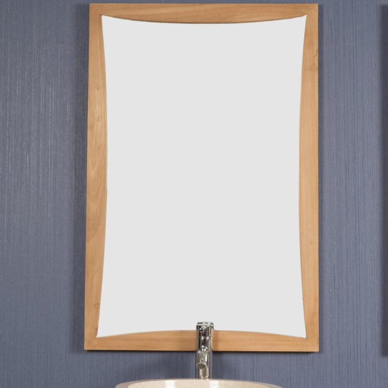Miroir rectangulaire vertical Tango en teck massif 60x90 cm