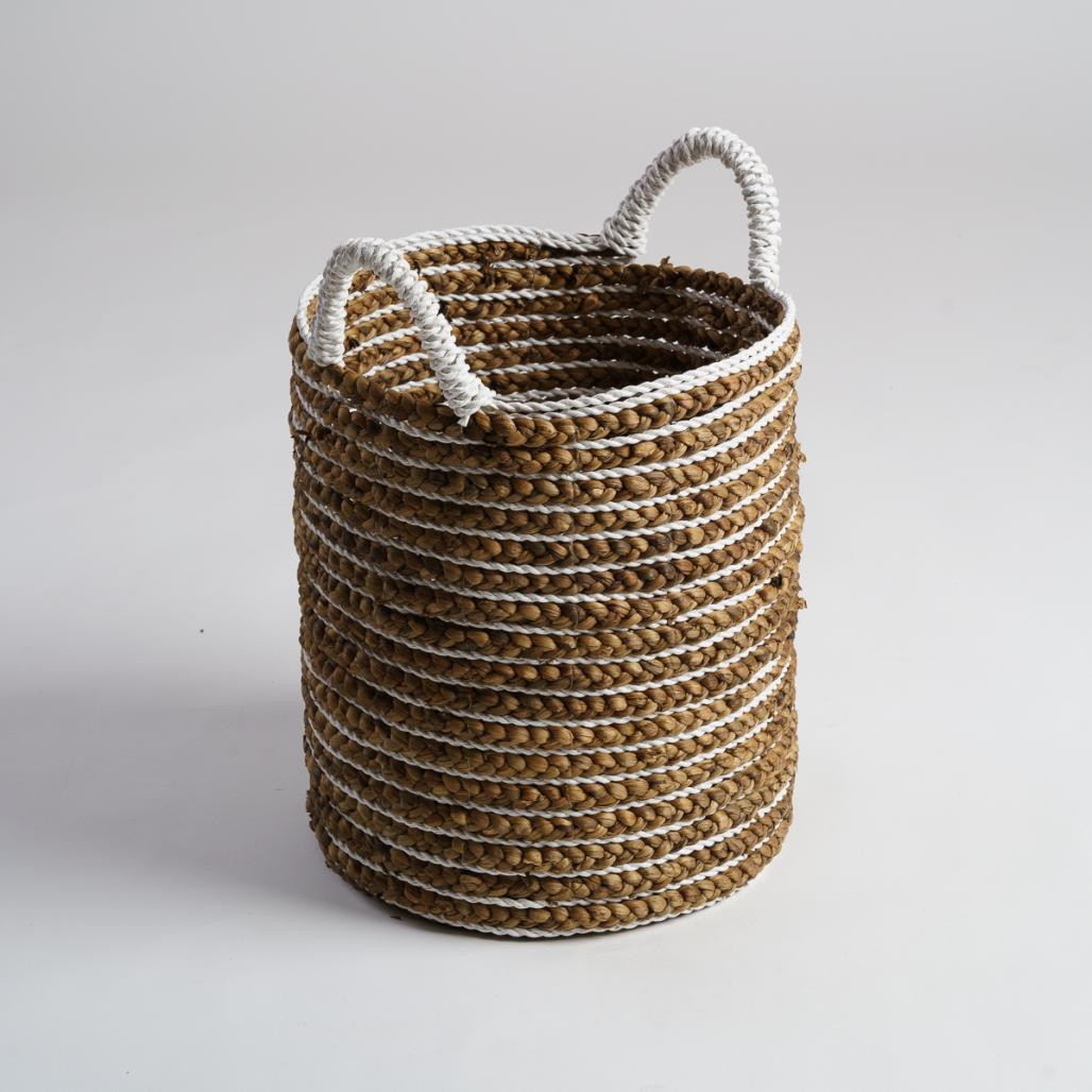 Panier de rangement tressé en jacinthe d'eau, taille M