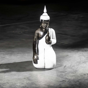 (2) Buda de rodillas bienestar modelo grande blanco 61 cm