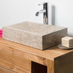 Alexandria rectangular taupe grey countertop bathroom sink 30 cm x 40 cm