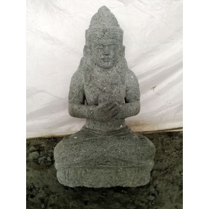 Balinese goddess dewi lava stone statue flower 50 cm