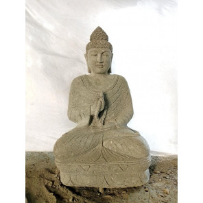 Buda de piedra en posición chakra y mala para jardín 1 m