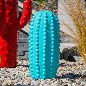 Cactus garden decor statue 30cm blue