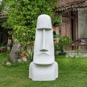 Easter island giant moai garden statue in fiber cement 200 cm