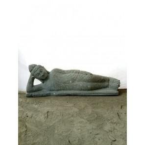 Estatua de buda tumbado estatua de piedra natural zen 1 m