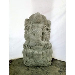 Estatua de dios ganesh de piedra volcánica 80 cm