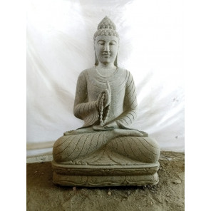 Estatua de jardín buda de piedra posición chakra y mala 1 m