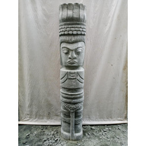 Estatua de jardín tiki inka de piedra volcánica 150cm