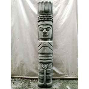Estatua del jardín zen de tiki inka en piedra volcánica