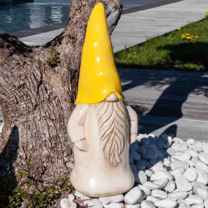 Estatua gnomo a color amarillo 50cm