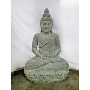 Estatua jardín zen buda sukothai sentado de piedra natural ofrenda 80 cm
