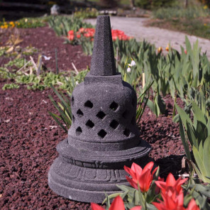 Lava stone borobudur stupa lamp 45 cm