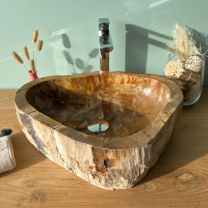 Lavabo de cuarto de baño de madera petrificada 40 cm