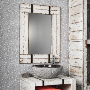 Loft white mindi bathroom mirror 60 x 80