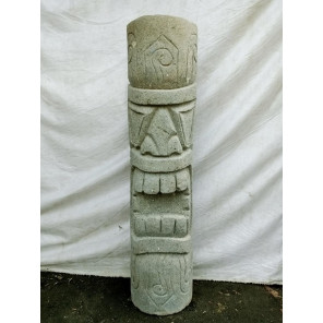 Oceania Tiki model rambut volcanic stone statue 1 m