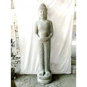 Standing buddha stone garden statue offering 200 cm