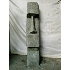 Standing moaï statue in natural stone 120 cm