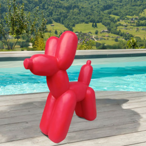Statue chien ballon rouge 100 cm