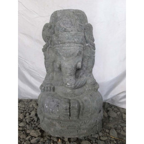 Statue de jardin en pierre de lave ganesh indouhisme 80 cm
