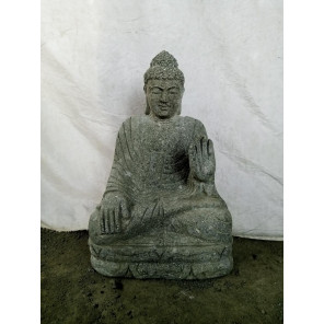 Statue en pierre de bouddha position chakra meditation 50 cm
