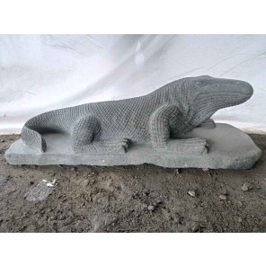 Statue en pierre volcanique dragon de komodo 100 cm