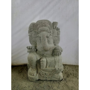 Statue jardin Ganesh en pierre 60 cm