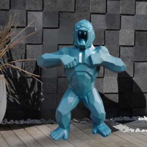 Statue origami gorille bleu 80 cm