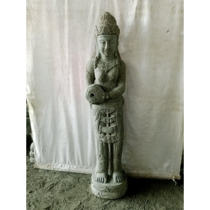 Dewi goddess water jug volcanic stone statue 1.50 m