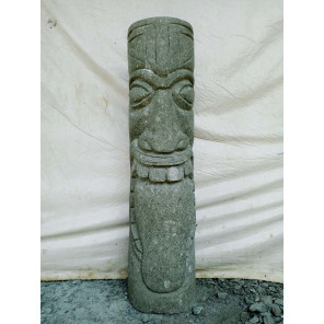 Tiki totem estatua de piedra jardín 1m