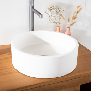 Vasque en béton blanc 38 cm - Nox