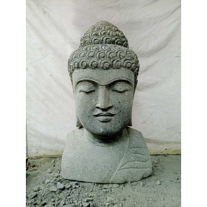 Zen buddha stone garden bust 70 cm
