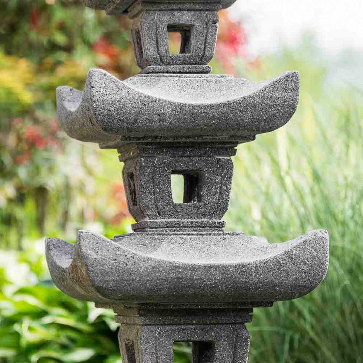 Lanterne japonaise en pierre de lave 70cm Couleur gris Wanda Collection