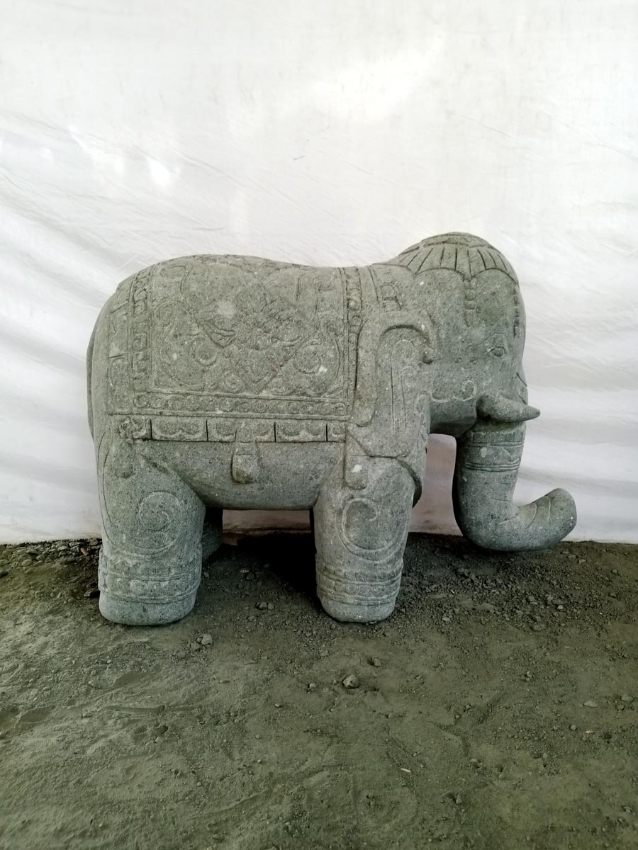 Pour Planter-Sculpture-pierre Personnage-Gartendeko Grand éléphant 'oerlo' 