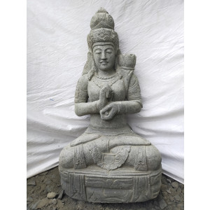 Balinese goddess volcanic rock outdoor face statue 120 cm